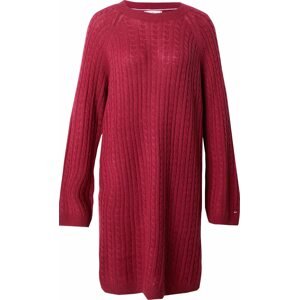 Úpletové šaty Tommy Hilfiger námořnická modř / vínově červená / bílá