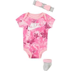 Sada Nike Sportswear šedý melír / růžová / pitaya / bílá