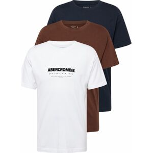Tričko Abercrombie & Fitch námořnická modř / čokoládová / černá / bílá