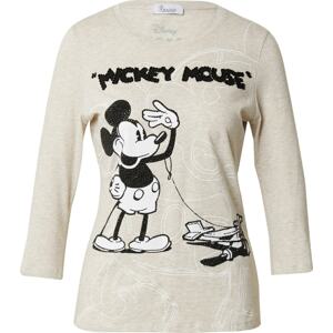 Tričko 'Mickey Mouse' Princess GOES HOLLYWOOD béžová / černá / bílá