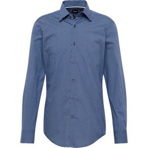 Košile 'HANK' BOSS Black enciánová modrá / pastelová modrá