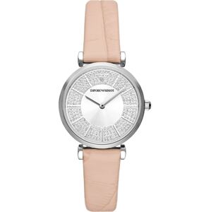 Emporio Armani Analogové hodinky pastelově růžová / stříbrná