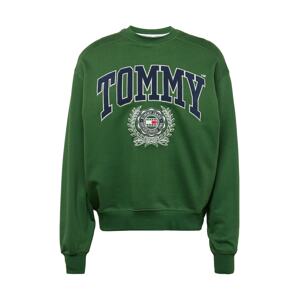 Tommy Jeans Mikina tmavě modrá / tmavě zelená / červená / bílá