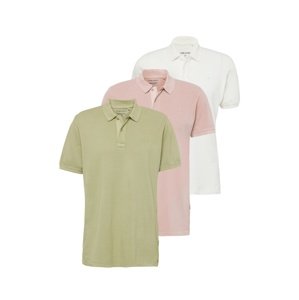 BLEND Tričko khaki / světle růžová / bílá