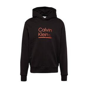 Calvin Klein Mikina svítivě oranžová / černá