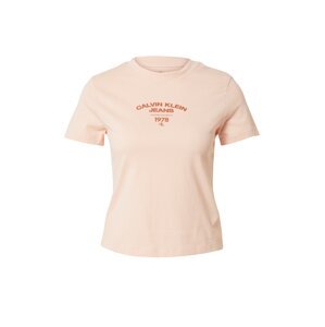 Calvin Klein Jeans Tričko světle hnědá / růžová