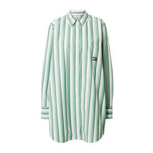 Tommy Jeans Košilové šaty tmavě šedá / zelená / bílá