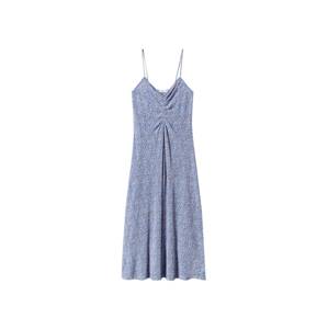 MANGO Letní šaty kouřově modrá / azurová / světle hnědá