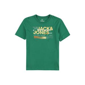 Jack & Jones Junior Tričko světle žlutá / tmavě zelená / bílá