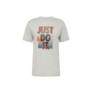 Nike Sportswear Tričko šedý melír / oranžová / černá