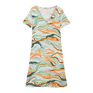 TOM TAILOR Letní šaty krémová / zelená / světle zelená / oranžová