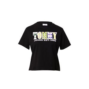 Tommy Jeans Tričko limetková / šeříková / černá / bílá