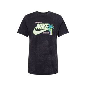 Nike Sportswear Tričko 'BEACH PARTY' modrá / svítivě zelená / černá / bílá