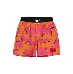 HUGO Plavecké šortky oranžová / pink / černá