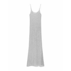 Pull&Bear Úpletové šaty šedá / stříbrná
