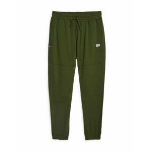 PUMA Sportovní kalhoty tmavě zelená / černá / bílá