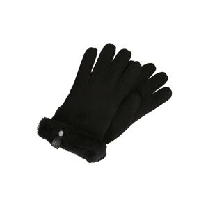 UGG Prstové rukavice 'Shorty Glove with leather trim' černá