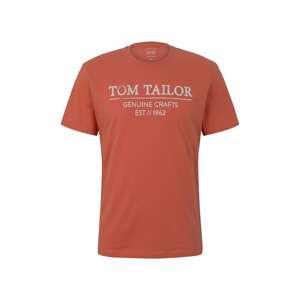 TOM TAILOR Tričko  světle šedá / tmavě oranžová