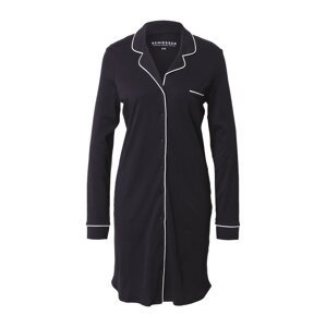 SCHIESSER Noční košilka 'Contemporary Nightwear' černá / bílá