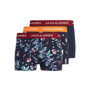 JACK & JONES Boxerky 'Snowmann' námořnická modř / oranžová / červená / bílá