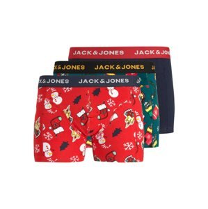 JACK & JONES Boxerky 'TOM'  námořnická modř / tmavě zelená / červená / bílá