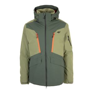 4F Outdoorová bunda olivová / tmavě zelená / oranžová