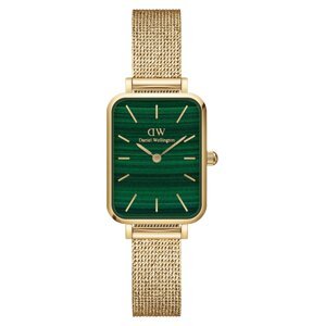 Daniel Wellington Analogové hodinky 'Quadro Pressed Evergold G Green'  zlatá / tmavě zelená