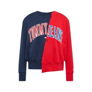 Tommy Jeans Mikina námořnická modř / tmavě modrá / červená / bílá