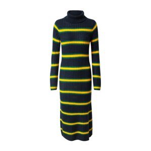 TOMMY HILFIGER Úpletové šaty námořnická modř / limone / smaragdová
