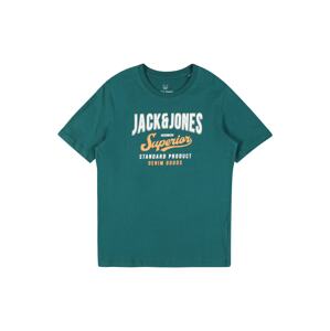 Jack & Jones Junior Tričko tmavě zelená / oranžová / bílá