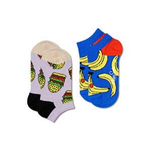 Happy Socks Ponožky 'Lunchtime' královská modrá / žlutá / světle fialová / červená