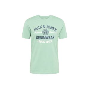 JACK & JONES Tričko námořnická modř / mátová / bílá