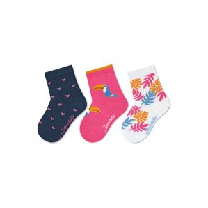STERNTALER Ponožky  marine modrá / oranžová / pink / bílá