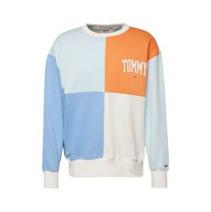 Tommy Jeans Mikina nebeská modř / světlemodrá / tmavě oranžová / bílá