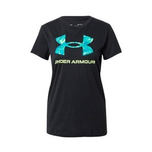 UNDER ARMOUR Funkční tričko  azurová modrá / světle zelená / černá