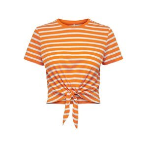 ONLY Tričko 'MAY' oranžová / bílá