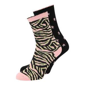 Oasis Ponožky  limetková / pink / černá