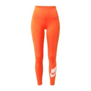 NIKE Sportovní kalhoty svítivě oranžová / bílá