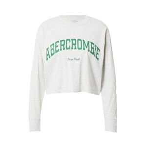 Abercrombie & Fitch Tričko šedý melír / zelená / bílá