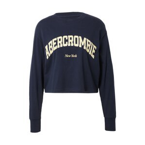 Abercrombie & Fitch Tričko světle béžová / námořnická modř / bílá