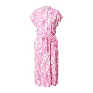 ICHI Košilové šaty 'Regine' pink / bílá