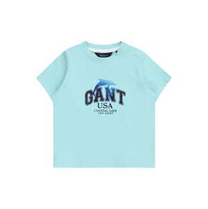 GANT Tričko námořnická modř / safírová / aqua modrá
