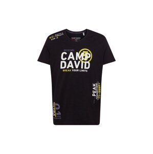 CAMP DAVID Tričko žlutá / fialová / černá / bílá