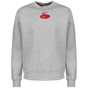Nike Sportswear Mikina 'Swoosh League'  šedý melír / červená