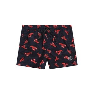 Jack & Jones Junior Plavecké šortky 'FIJI' námořnická modř / červená