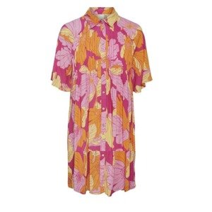 Y.A.S Košilové šaty 'Filippa' světle žlutá / orchidej / cyclam / jasně oranžová