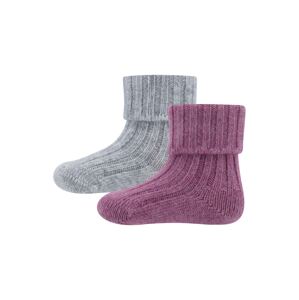 EWERS Ponožky  šedý melír / tmavě růžová