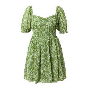 Abercrombie & Fitch Letní šaty světle zelená / bílá
