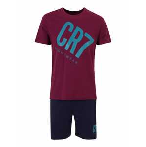 CR7 - Cristiano Ronaldo Pyžamo krátké kouřově modrá / tmavě modrá / vínově červená