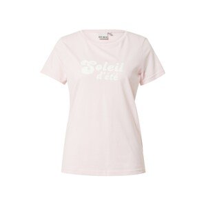 ICHI Tričko 'CAMINO' pastelově růžová / bílá